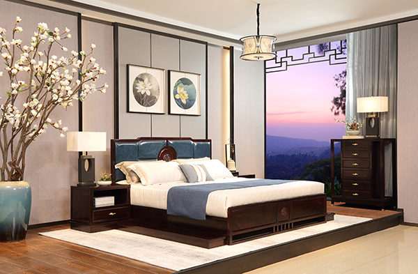 花好月圆大床配床头柜