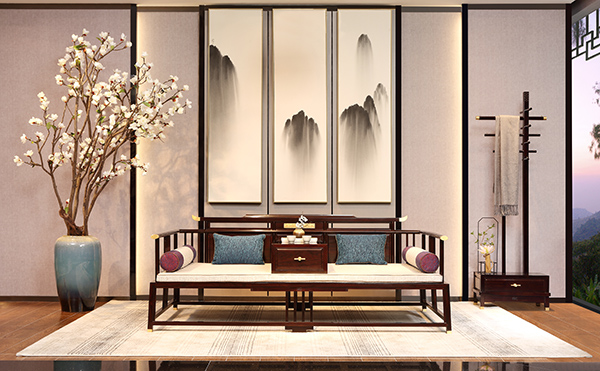 明韵芳华大罗汉床配几