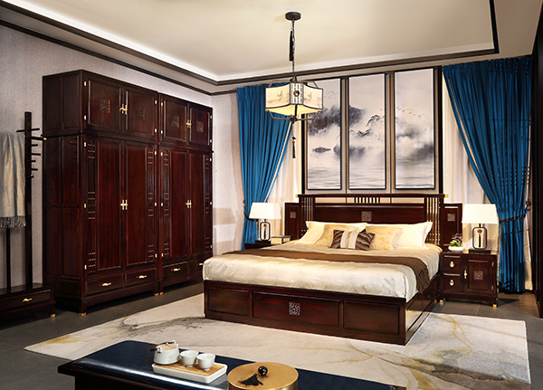 墨韵东方大衣柜、大床配床头柜