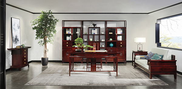 诗意东方大班台配椅