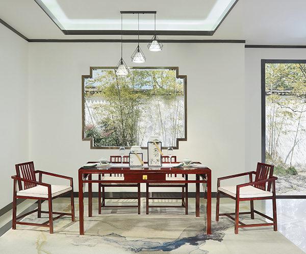 因素长方台配6椅