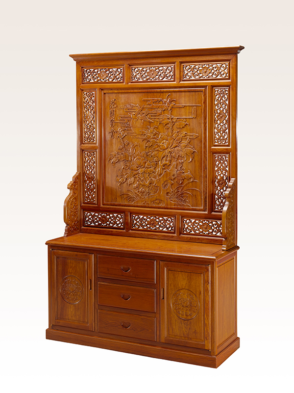 雕牡丹玄关柜